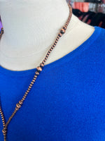 Necklace | 24 Inches Copper Navajo Pearl Drop Tassel Bead Necklace