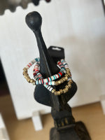 Bracelet | 3 Strand Multi Colored Disc Bead Stretch Bracelet