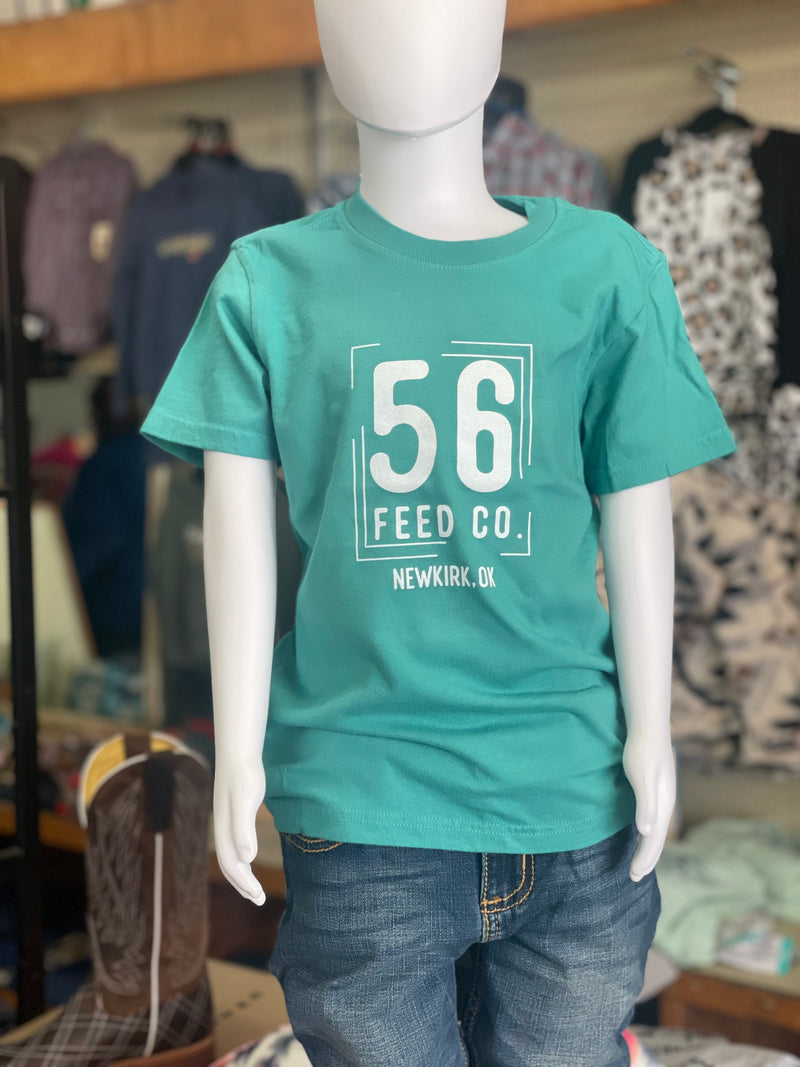 56 Feed Co | Youth Peacock Washed Garment Dyed Tee [PC099Y]