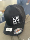 56 Feed Co l Black with White Thread Logo Flexfit 6511 Trucker Cap [OSFM]