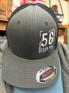 56 Feed Co l Charcoal/Black with White Thread Logo Flexfit 6511 Trucker Cap [OSFM]