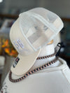 56 Feed Co | Cream with White Thread Richardson 112  Adjustable Snapback Trucker Cap