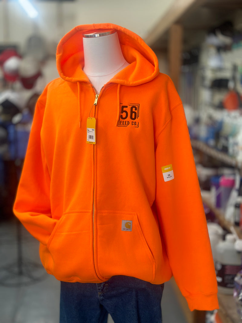 56 Feed Co | Orange Midweight Hooded Zip Sweatshirt [CTK122]