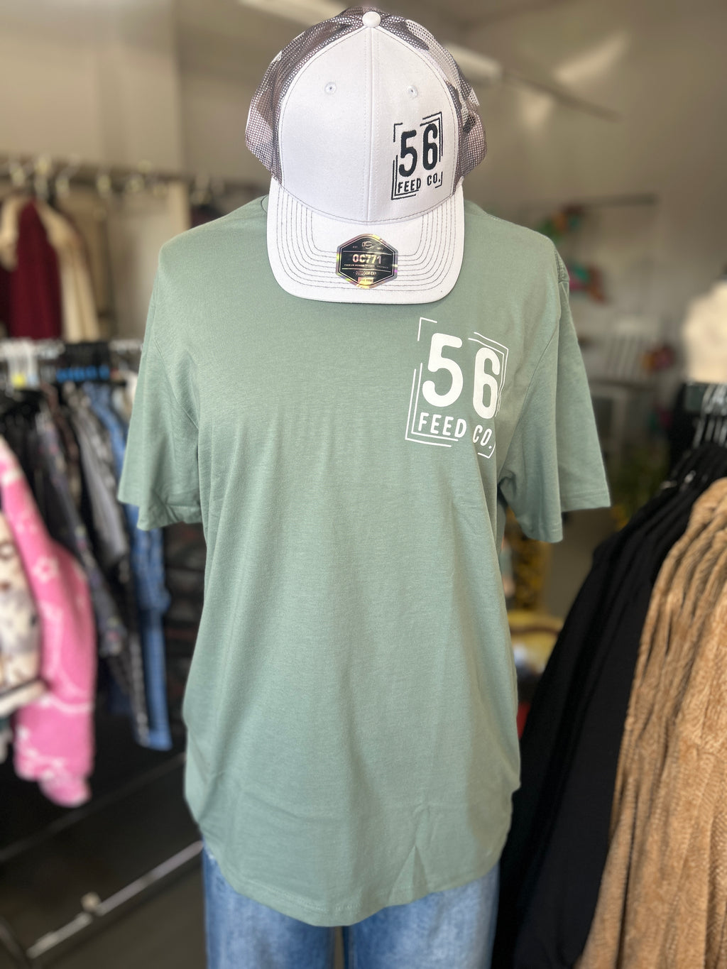 56 Feed Co | Laurel Green No More Parts Just Panties Crew Neck