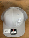56 Feed Co | Light Grey with White Thread Richardson 112  Adjustable Snapback Trucker Cap