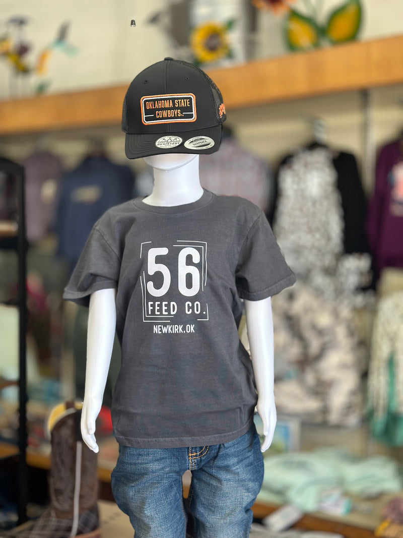 56 Feed Co | Youth Coal Washed Garment Dyed Tee [PC099Y]