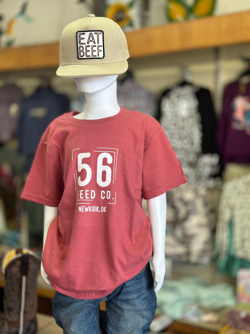 56 Feed Co | Youth Red Rock Washed Garment Dyed Tee [PC099Y]