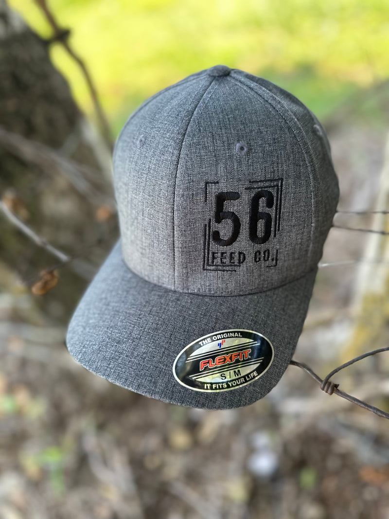 56 Feed Co l Flexfit Heatherlight Cap Melange Dark Grey [6350]