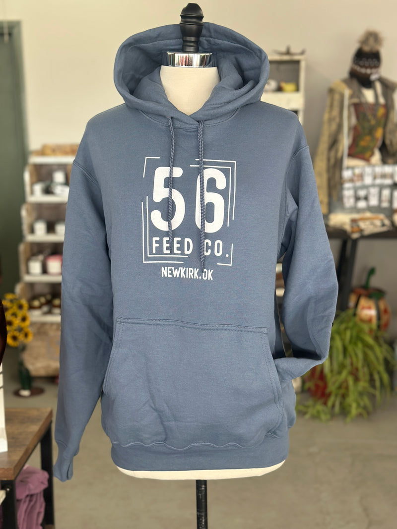 56 Feed Co | Adult Steel Blue Fleece Pullover Hoody [PC78H]