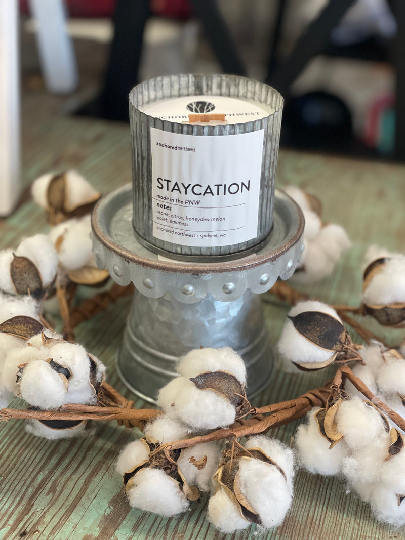 Anchored Northwest | Staycation Farmhouse Wood Wick Soy Candle