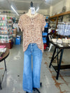 Women's Mocha Leopard Print Tunic Top