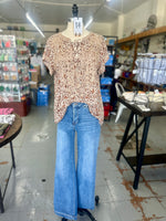 Women's Mocha Leopard Print Tunic Top