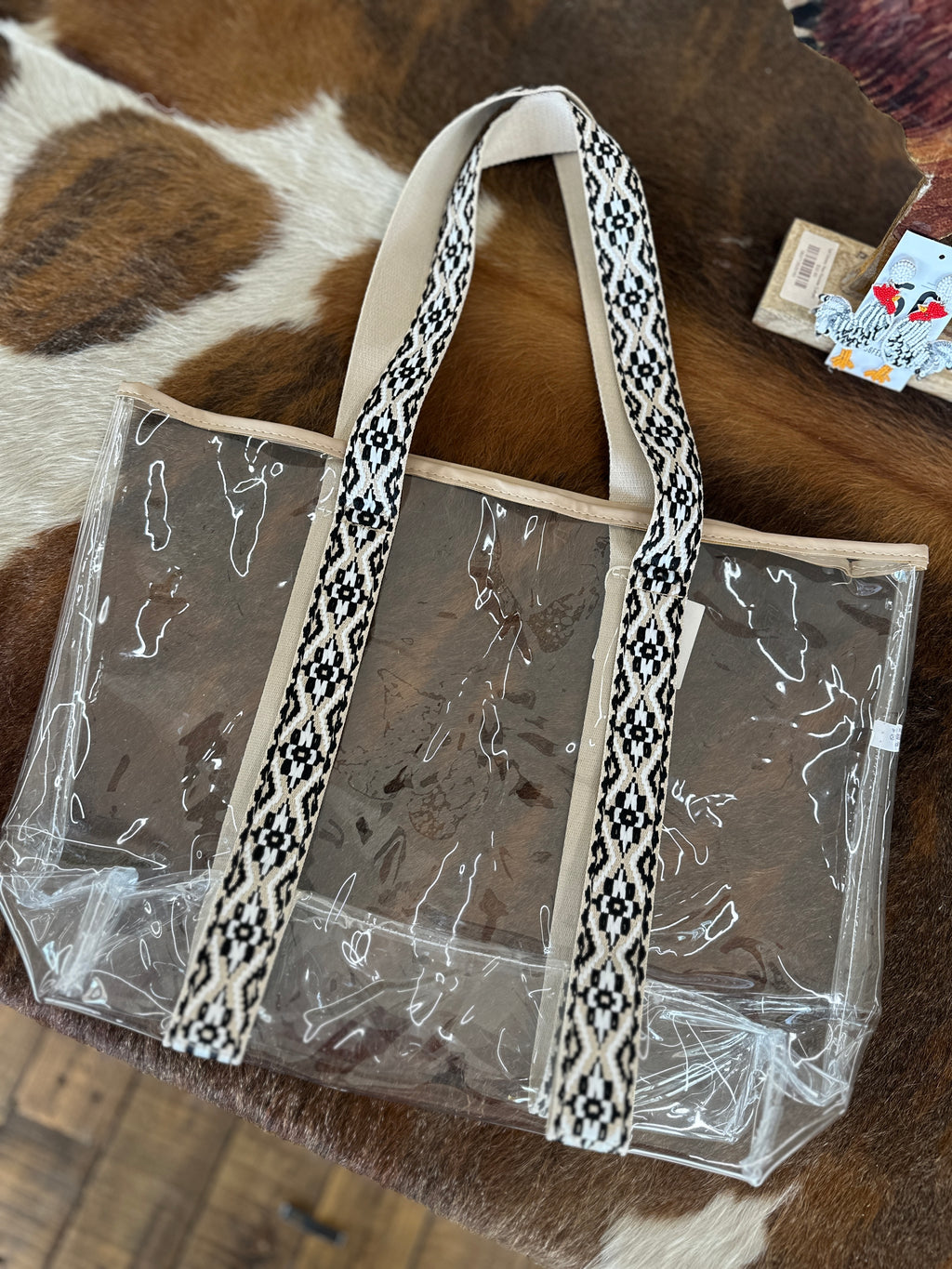Aztec Strap Transparent Tote Bag