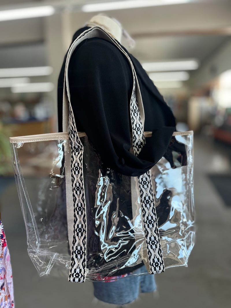 Aztec Strap Transparent Tote Bag