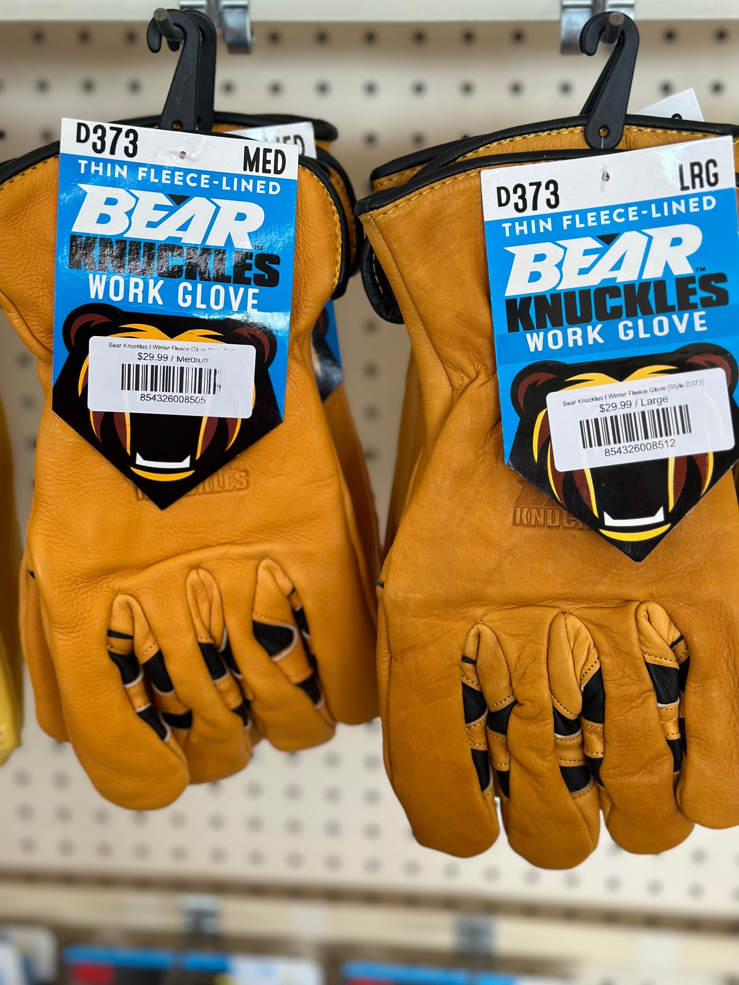 Bear Knuckles Fleece-Lined Water Resistant Black Cowhide Driver Gloves