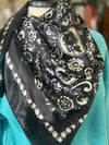 Z Bars Jewelry | Black Flower Paisley Wild Rag