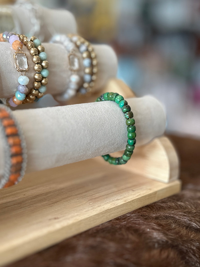 Bracelet | Western Green Turquoise Bead Bracelet