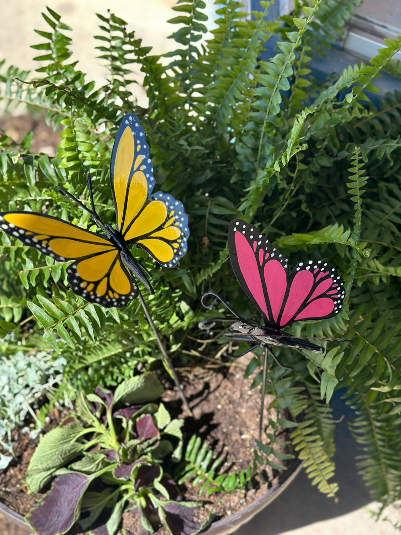 Butterfly on Stake Metal Art