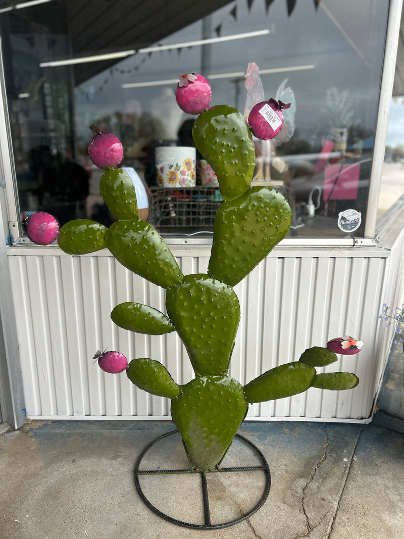 Cactus Barbary Fig Green Metal Art