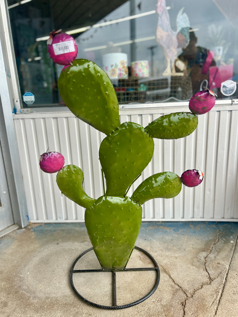 Cactus Barbary Fig Green Metal Art