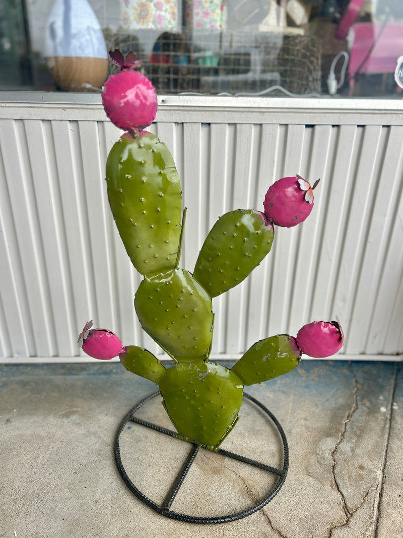 Cactus Barbary Fig Green Metal Art
