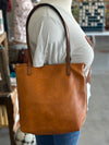 Camel 2-in-1 Leather Hobo Tote Bag