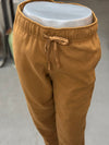 Women's Camel Mid-Rise Drawstring Jogger Pants
