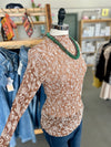 Merigold Kiss | Caramel Paisley Lace Longsleeve Top