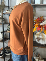 Staccato | Caramel Solid Heavy French Terry Longsleeve Top