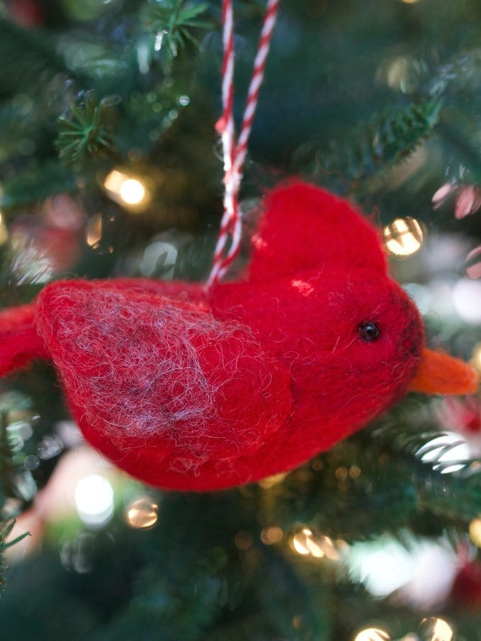 Ornaments 4 Orphans | Cardinal Bird Felt Wool Ornament