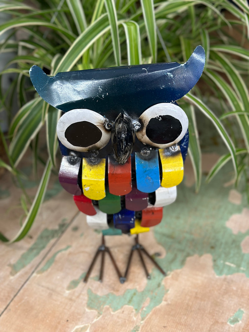 Confetti Owl Handmade Metal Art Yard Decor