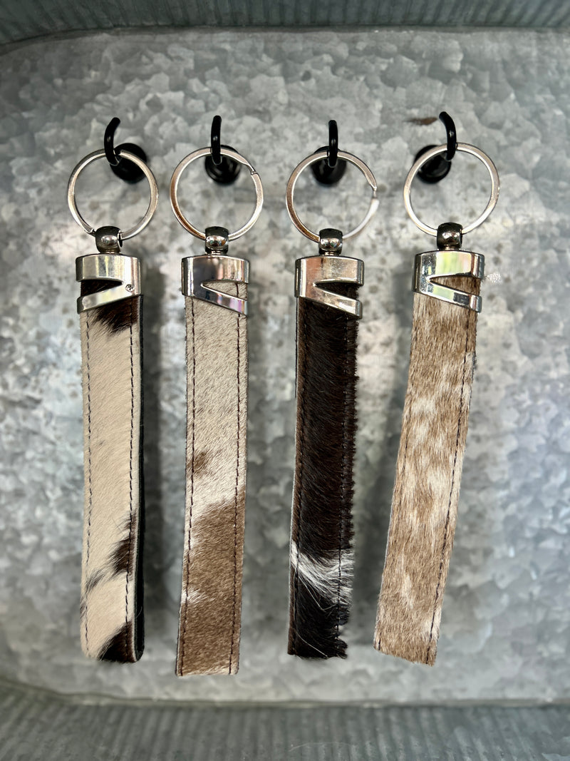 Western Linens | Cowhide Wristlet Keychain