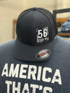56 Feed Co l Dark Navy with White Thread Logo Flexfit 6511 Trucker Cap [OSFM] (Copy)