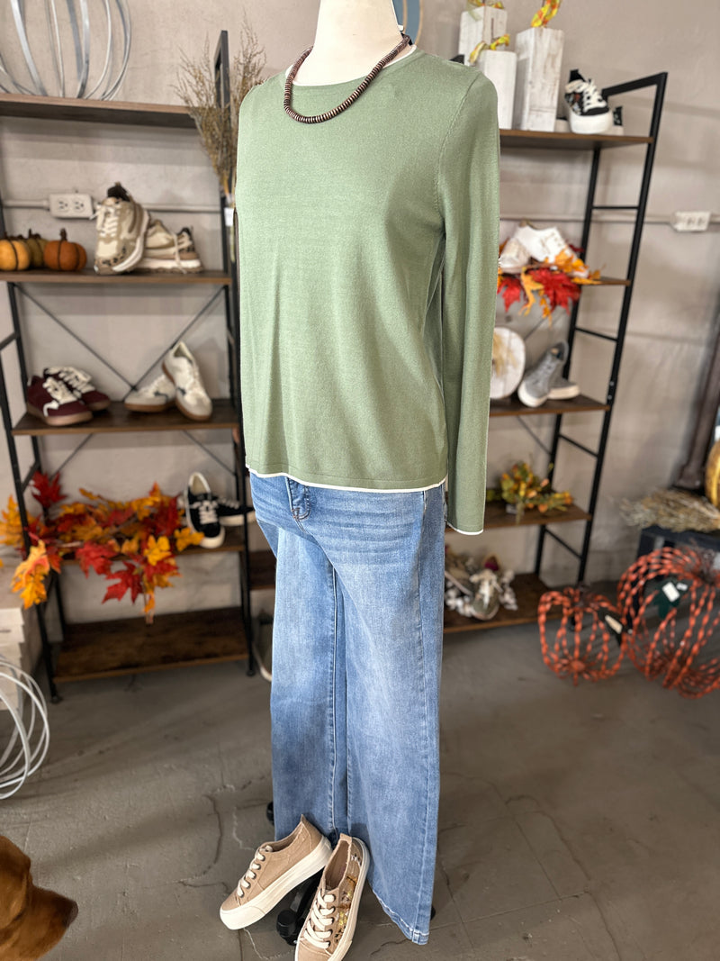 Staccato | Dark Sage Longsleeve Pullover Sweater