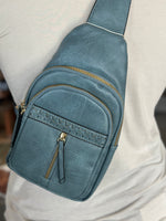 Denim Soft Style Leather Sling Crossbody Bag