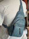 Denim Soft Style Leather Sling Crossbody Bag