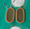 Earring | Geometric Filigree Two Tone Metal Dangle Earrings