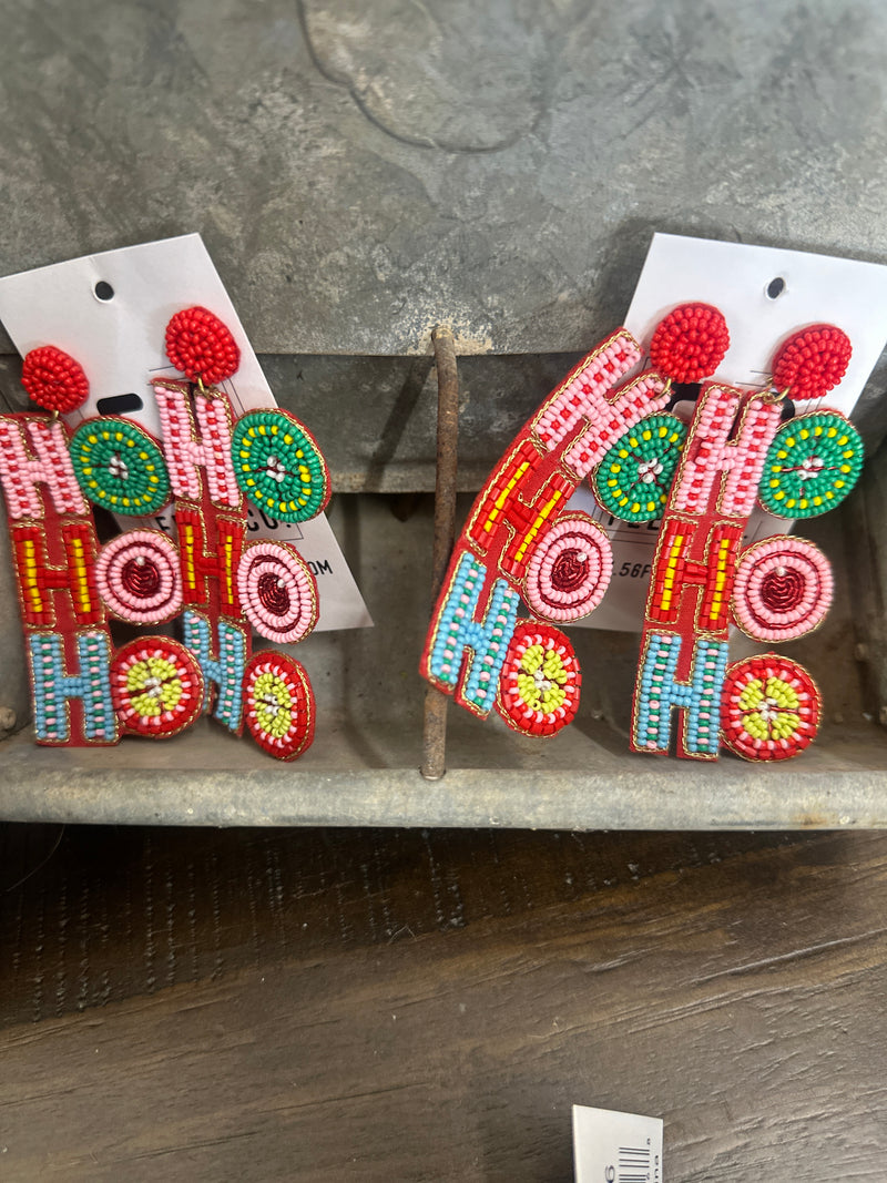 Earring | 'Ho Ho Ho' Seed Bead Earrings