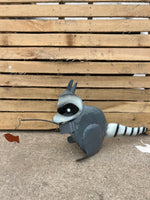 Fishing Raccoon Metal Art