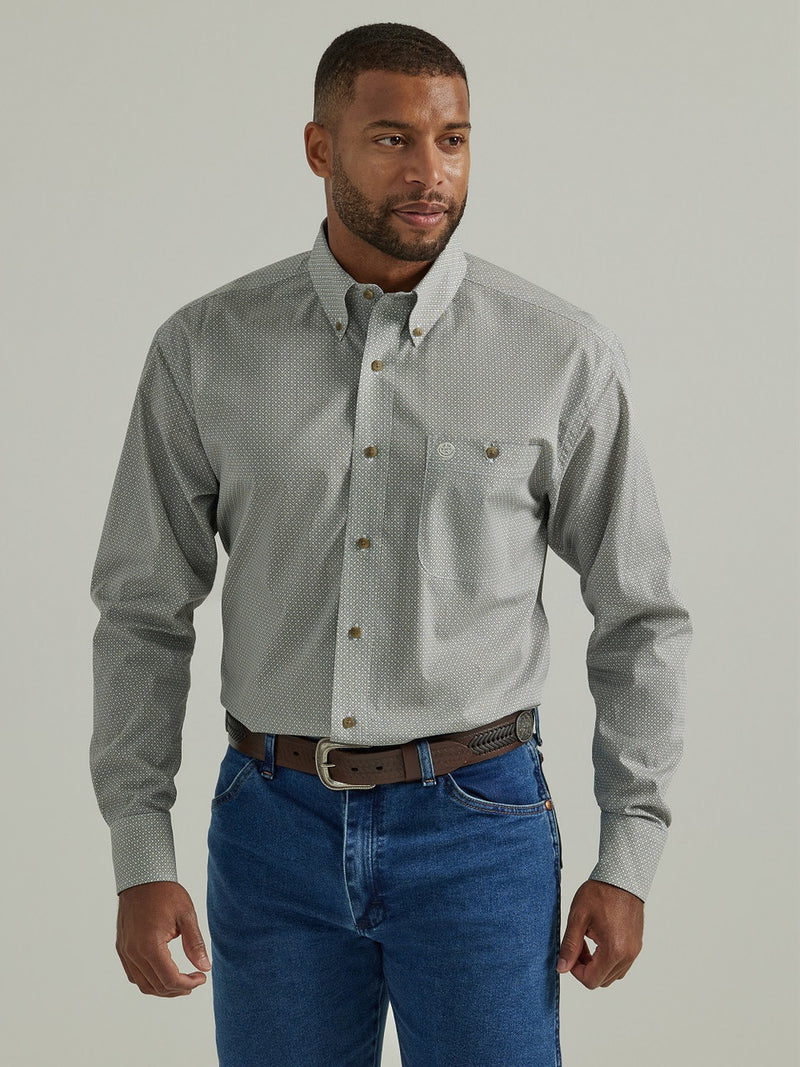 Wrangler® Men's George Strait Cream Button Up One Pocket [112331809]