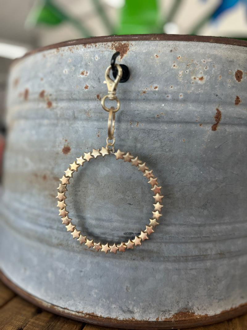 Gold Star Wristlet Keychain