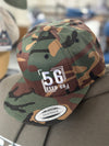 56 Feed Co | Green Camo with White Thread YP Classics Adjustable Snapback Premium Flat Bill