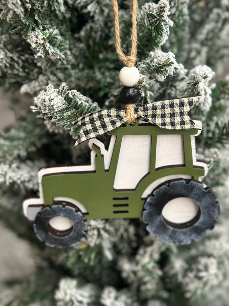 Ornament | Green Tractor Christmas Ornament