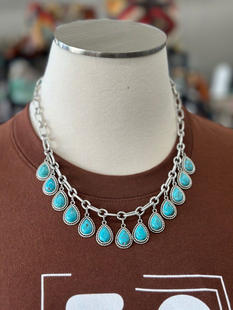 Necklace | Handmade Drop Turquoise Necklace