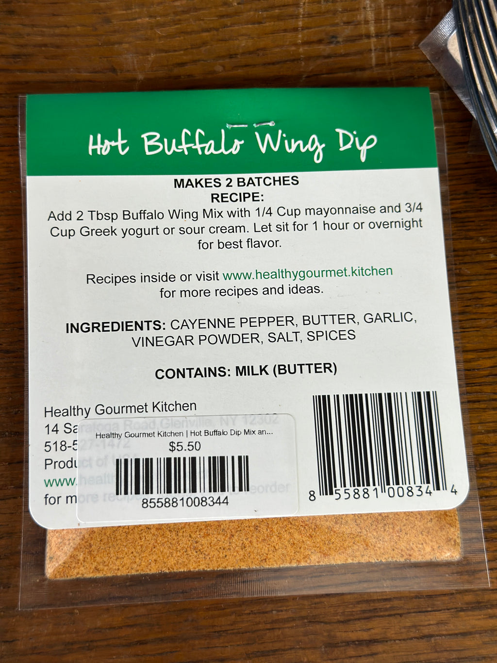 Healthy Gourmet Kitchen | Hot Buffalo Dip Mix and Seasoning Blend [.9 oz]