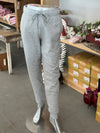 Women's Heather Grey Mid-Rise Drawstring Jogger Pants