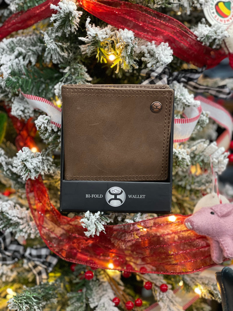 Hooey Classic Smooth Brown Bifold Wallet