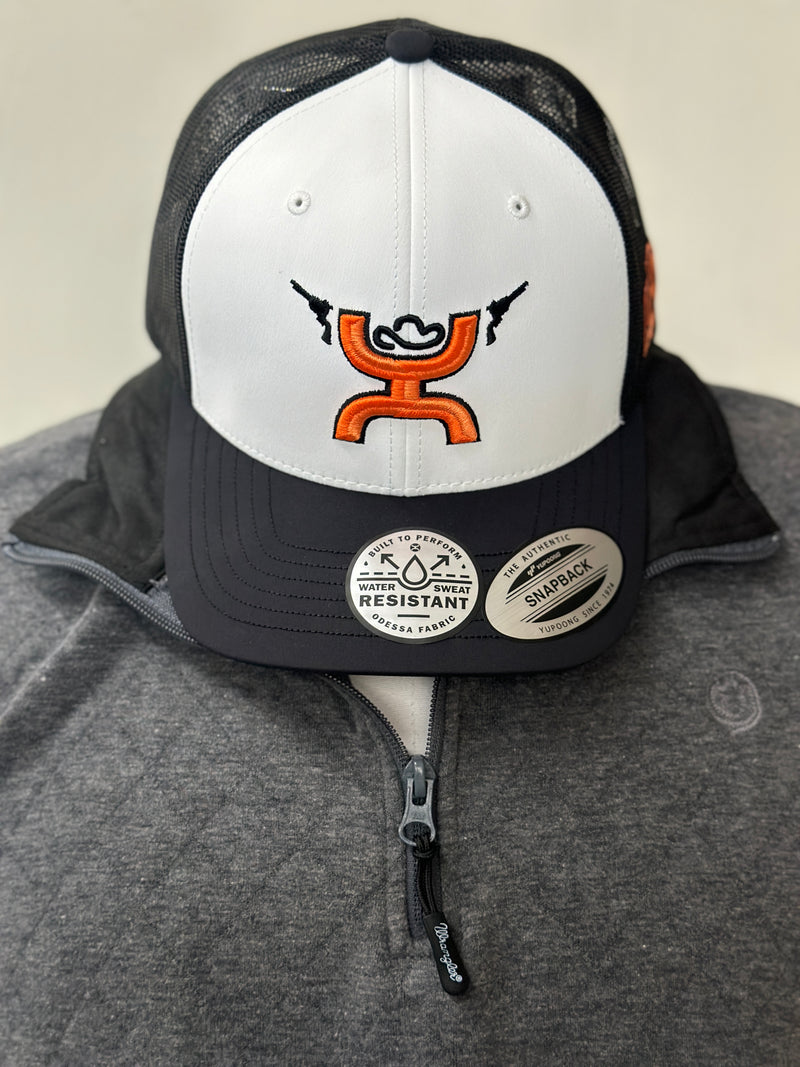 Hooey | Oklahoma State White/Black 6-Panel Trucker with Orange/Black Hooey Logo w/ Pistols [7382T-WHBK]