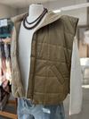 Women's Tan Quilted Zip-Front Vest