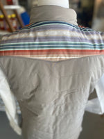 Hooey l Ladies Packable Vest Grey Body with Cream + Blue Serape Stripe